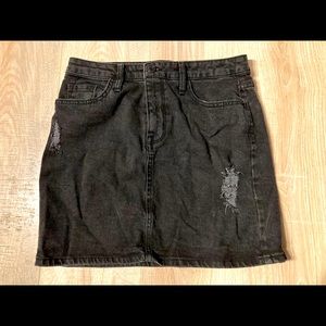 Black Denim Skirt
